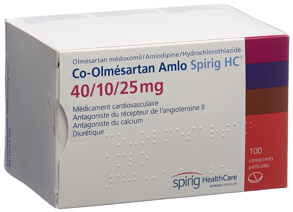 CO-OLMESARTAN AMLO Spirig HC 40/10/25mg 100 pce