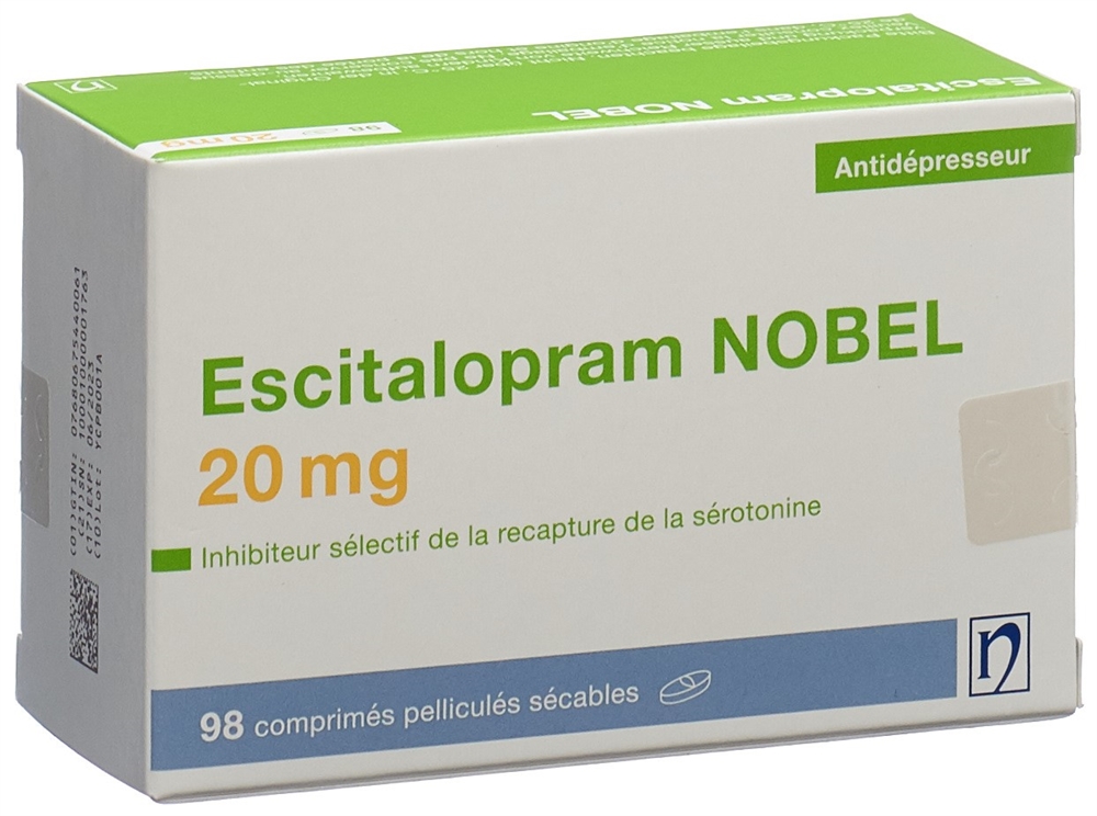 Escitalopram NOBEL 20 mg, Filmtabletten