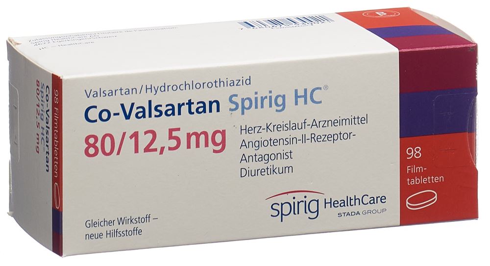 CO-VALSARTAN Spirig HC cpr pel 80/12.5 mg 98 pce