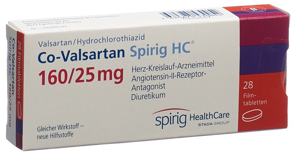 Co-Valsartan Spirig HC 160/25 mg, Filmtabletten