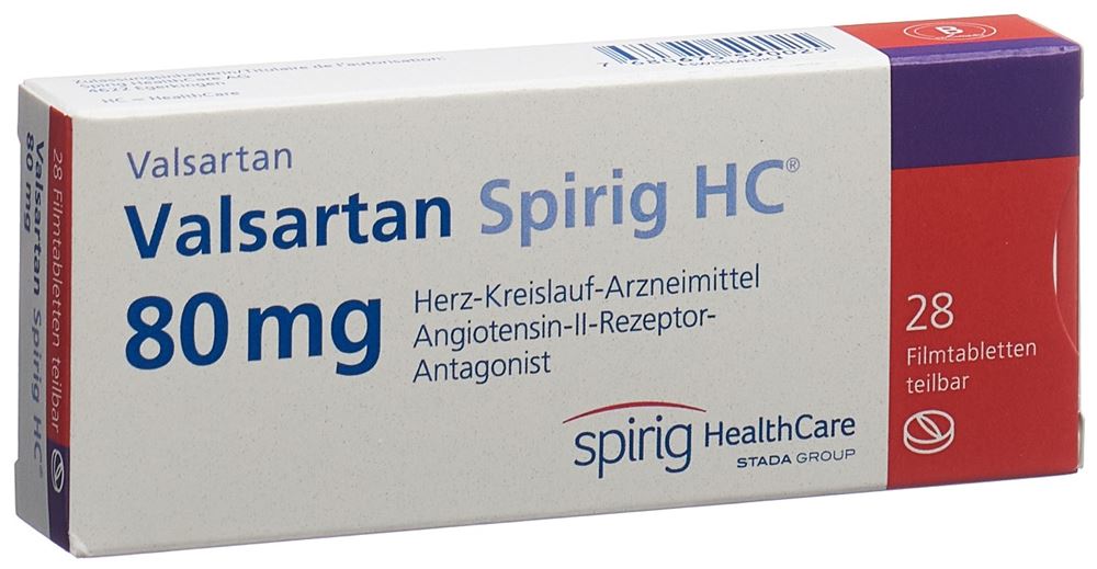Valsartan Spirig HC 80 mg, Filmtabletten