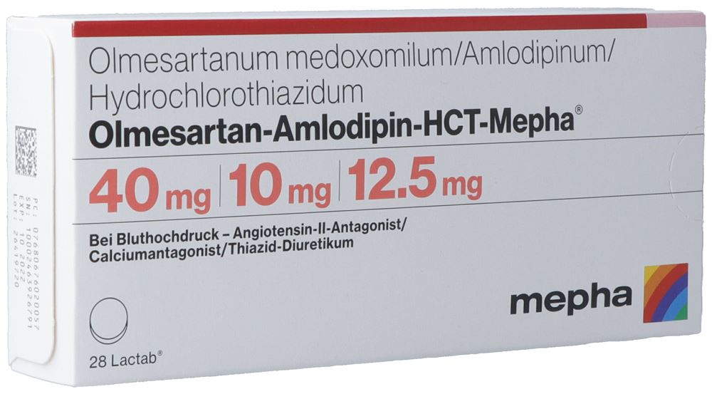 Olmesartan-Amlodipin-HCT-Mepha 40 mg/10 mg/12,5 mg, Filmtabletten