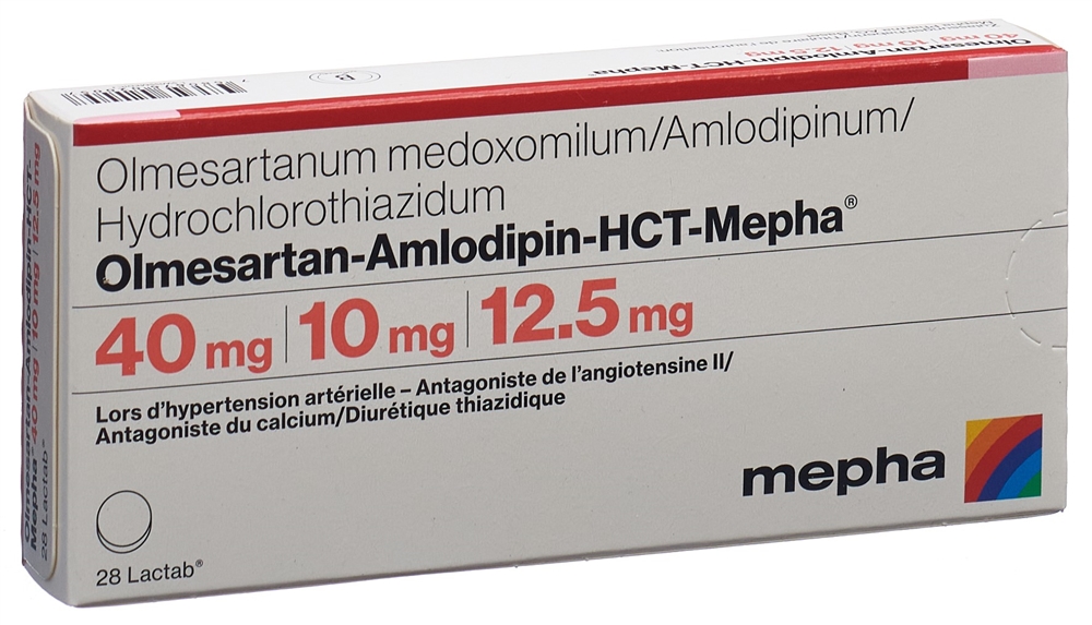 Olmesartan-Amlodipin-HCT-Mepha 40 mg/10 mg/12,5 mg, Filmtabletten