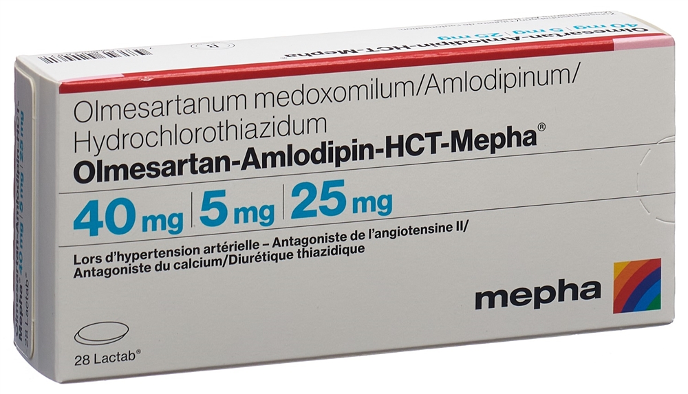 OLMESARTAN AMLO HCT Mepha Lactab 40/5/25 28 pce