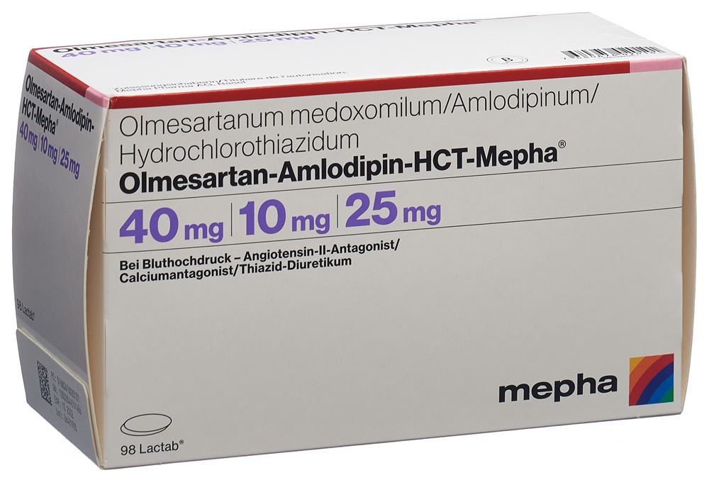 Olmesartan-Amlodipin-HCT-Mepha 40 mg/10 mg/25 mg, Filmtabletten