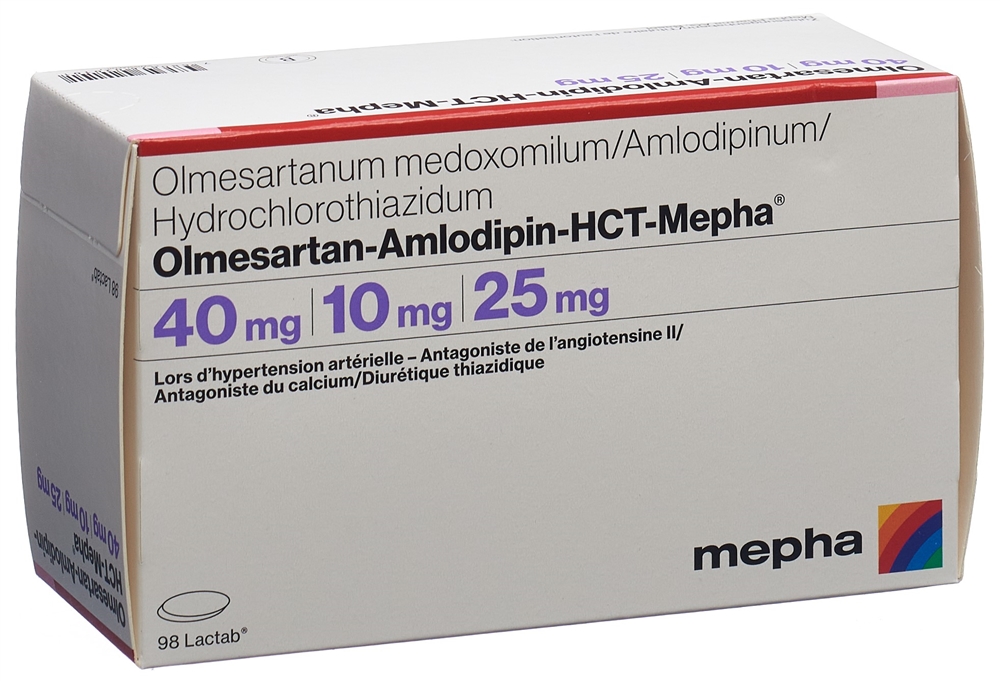 Olmesartan-Amlodipin-HCT-Mepha 40 mg/10 mg/25 mg, Filmtabletten