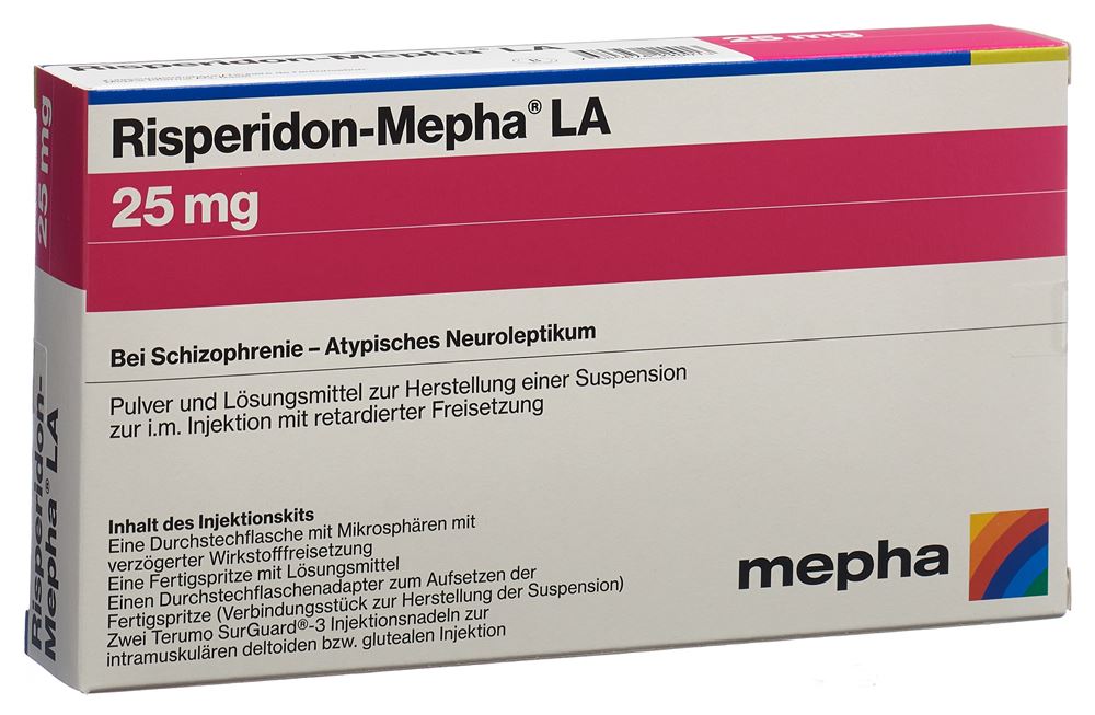 RISPERIDON Mepha LA subst sèche 25 mg c solv