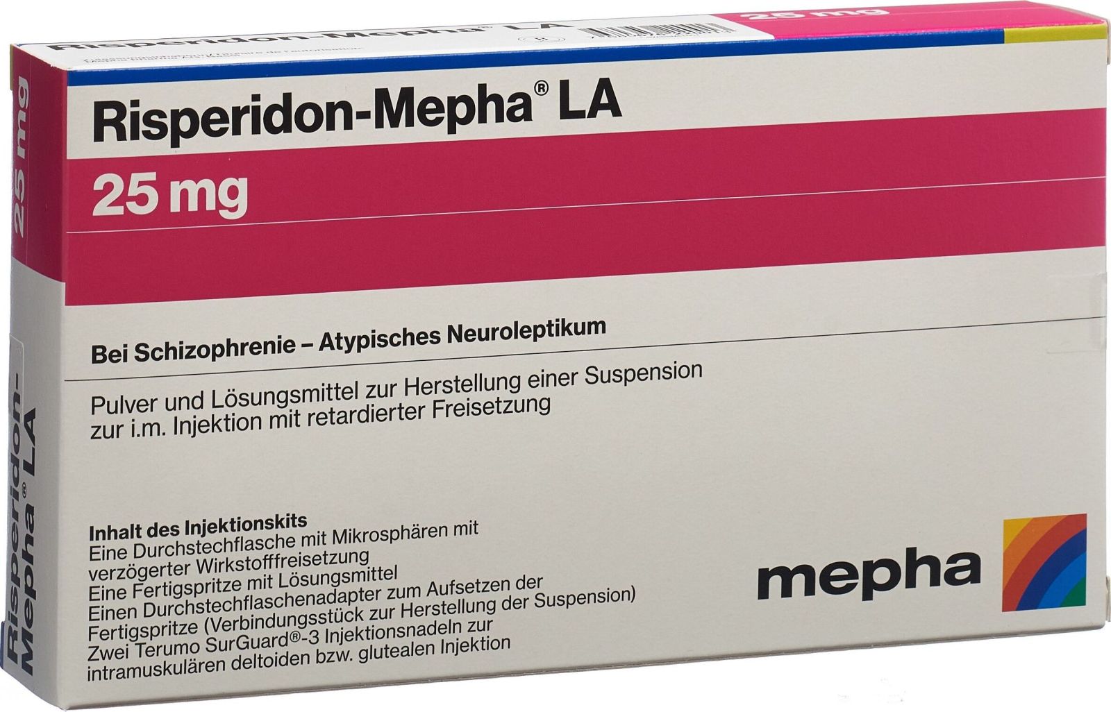 Risperidon-Mepha LA 25 mg, Pulver und Lösungsmittel zur Herstellung einer Suspension zur i.m. Injektion