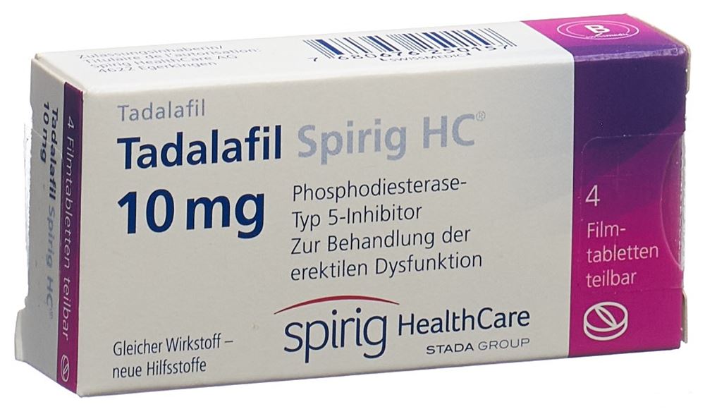 Tadalafil Spirig HC, 10 mg, Filmtabletten