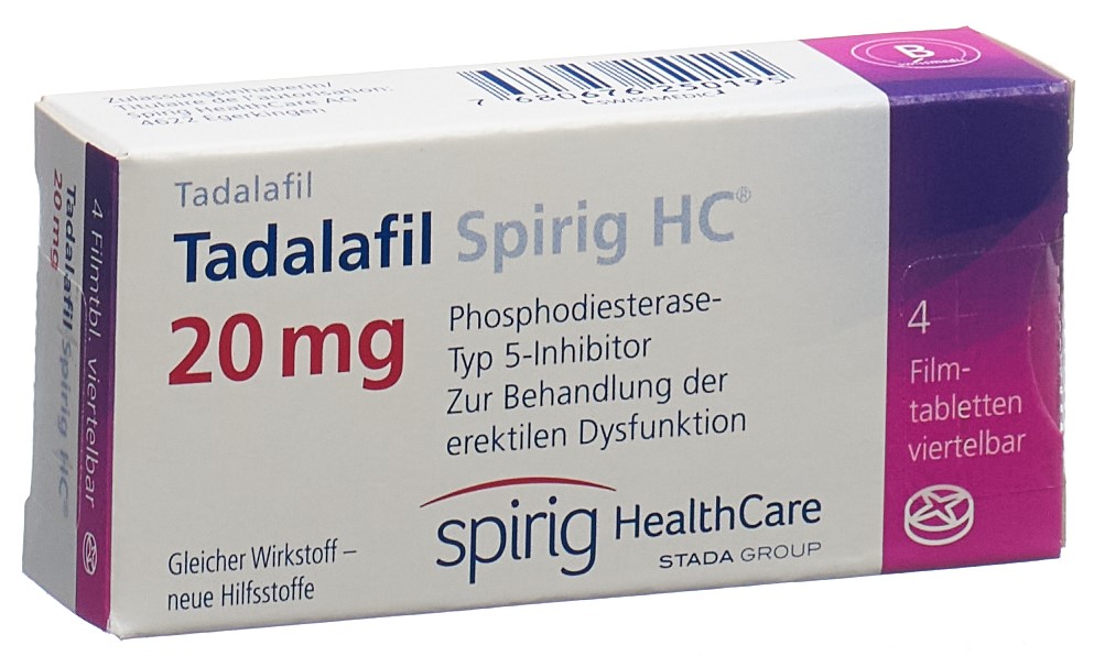 TADALAFIL Spirig HC cpr pell 20 mg 4 pce