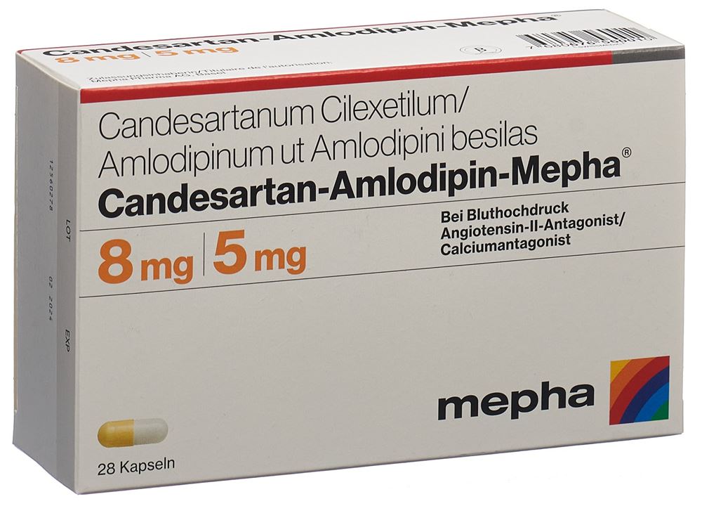 Candesartan-Amlodipin-Mepha 8 mg/5 mg, Hartkapseln