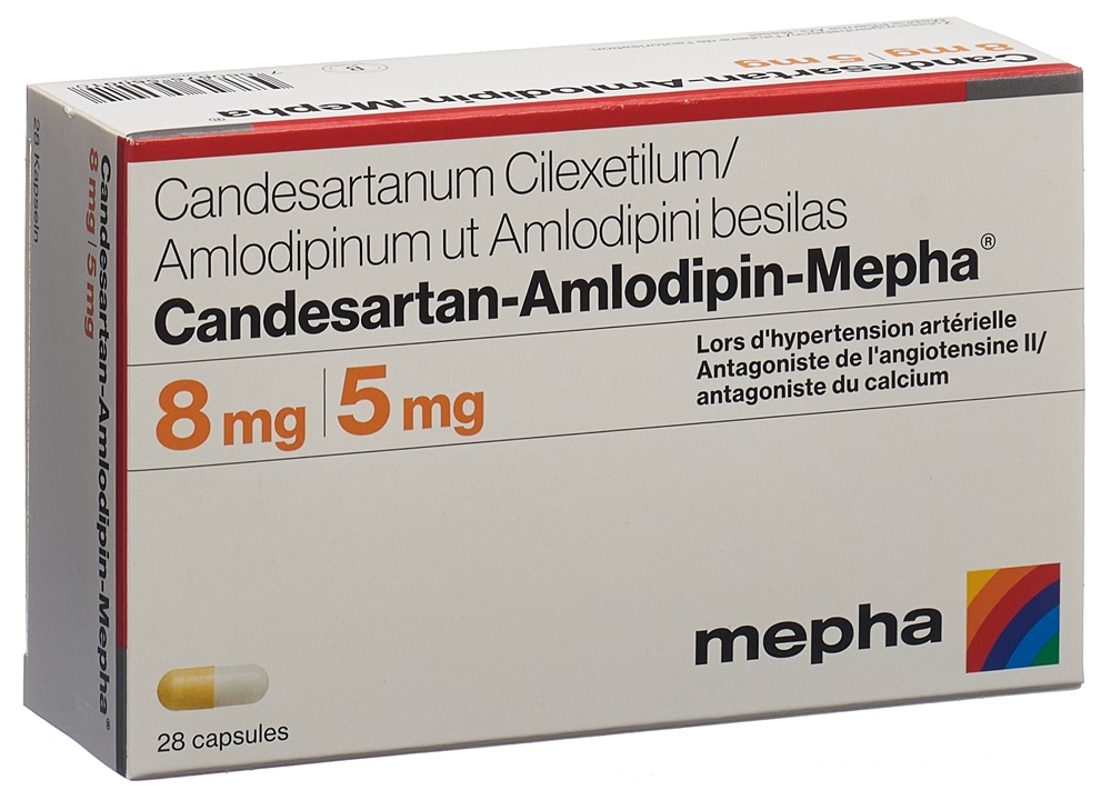 Candesartan-Amlodipin-Mepha 8 mg/5 mg, Hartkapseln