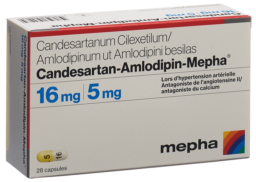 Candesartan-Amlodipin-Mepha 16 mg/5 mg, Hartkapseln