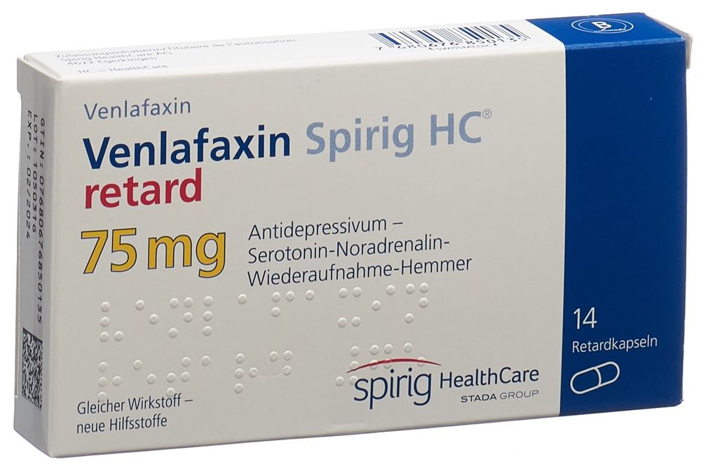 VENLAFAXINE Spirig HC caps ret 75 mg 14 pce