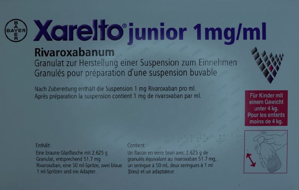 Xarelto junior, Granulat zur Herstellung einer Suspension zum Einnehmen