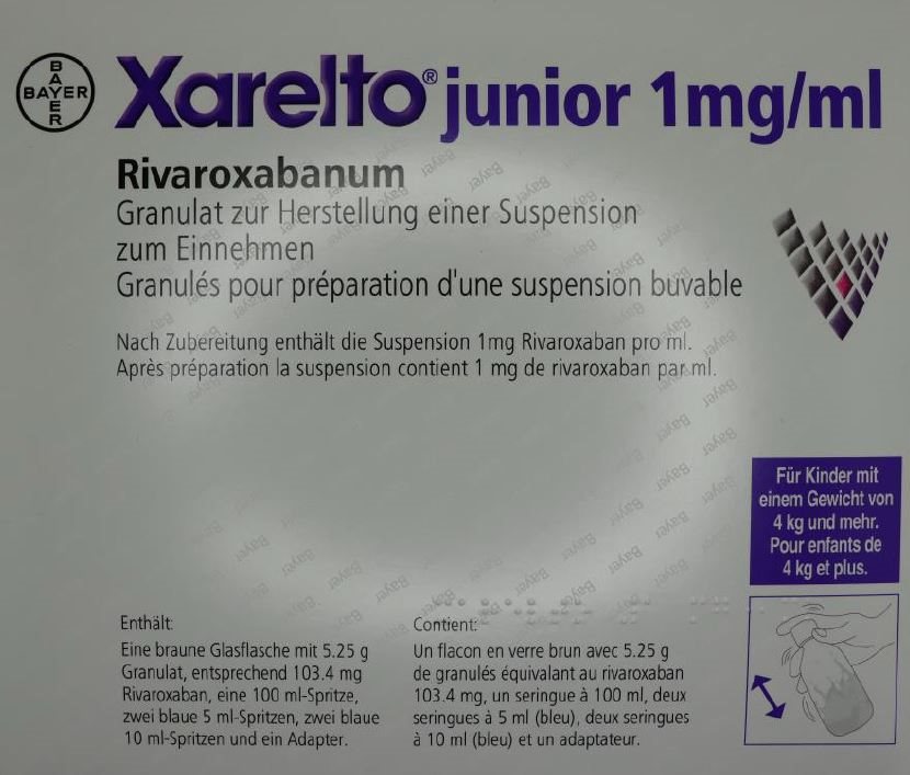 Xarelto junior, Granulat zur Herstellung einer Suspension zum Einnehmen
