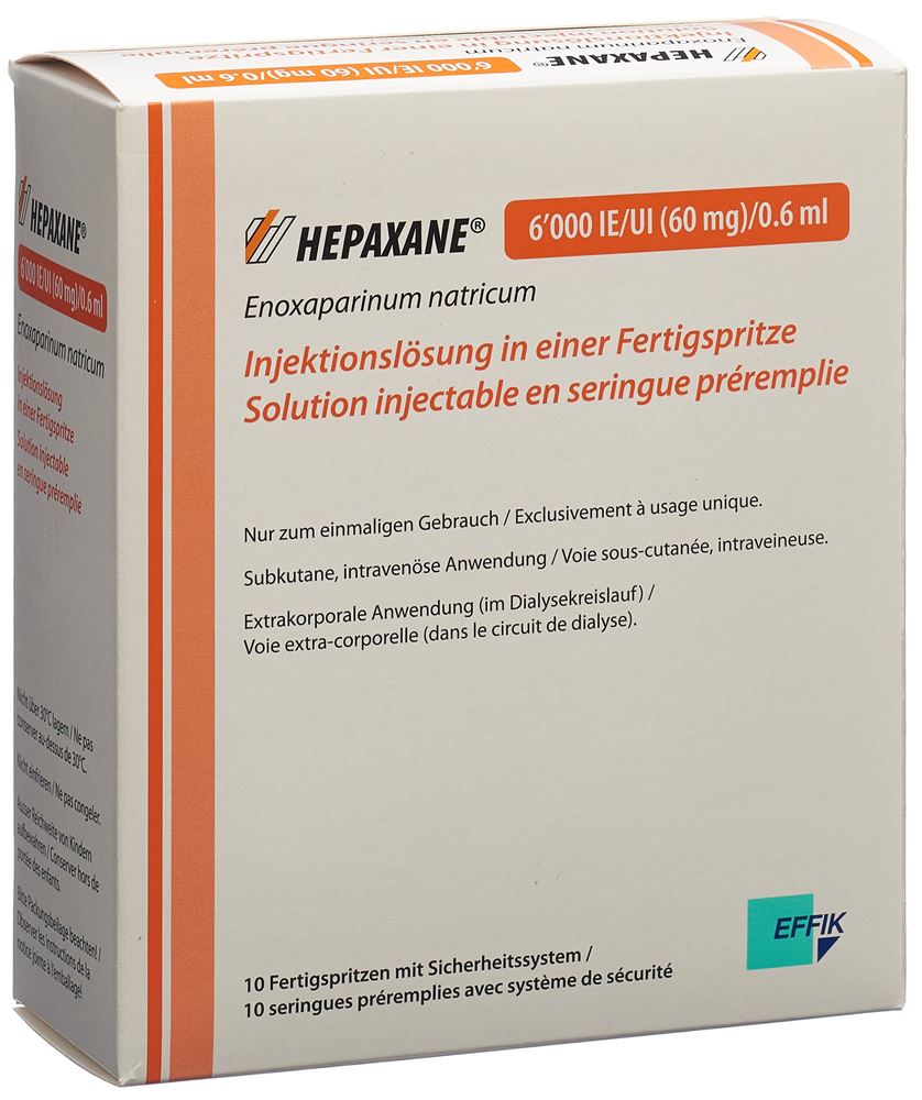 HEPAXANE sol inj 60 mg/0.6ml ser pré 10 pce