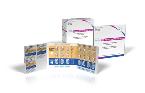 TRIKAFTA 100mg/50mg/75mg + 150mg cpr pell 84 pce