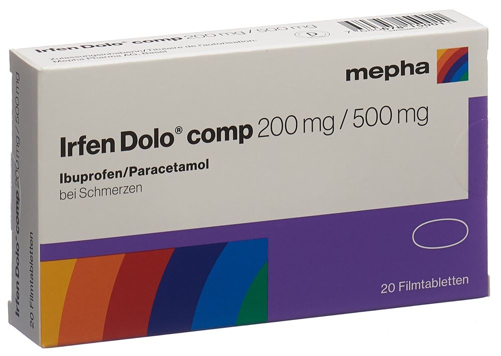 IRFEN DOLO comp cpr pell 200 mg/500 mg 20 pce