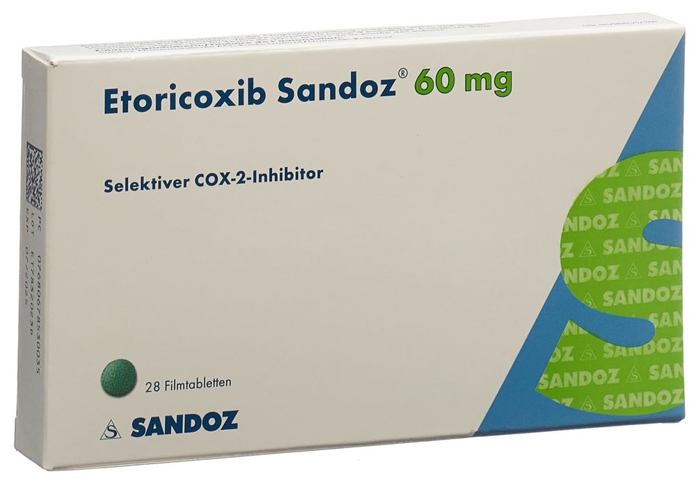 Etoricoxib Sandoz 60 mg, Filmtabletten