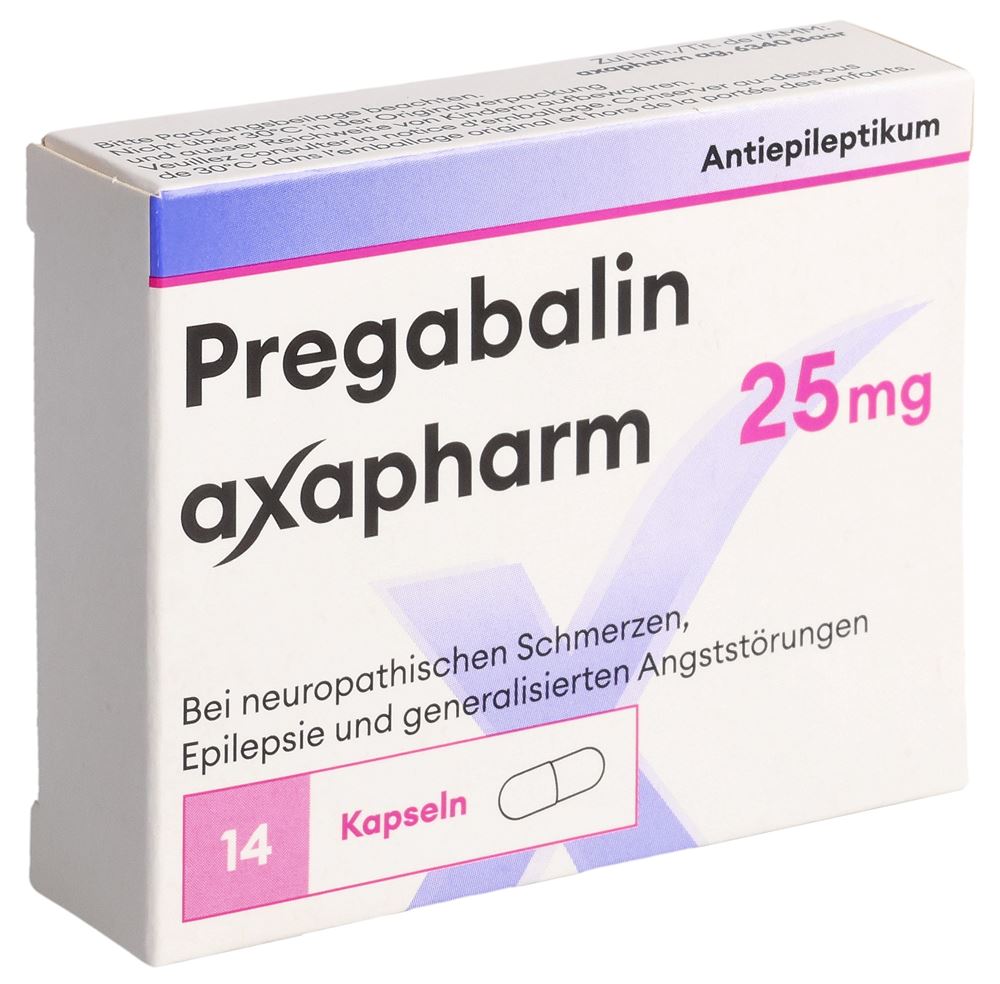 PRÉGABALINE axapharm gél 25 mg 14 pce
