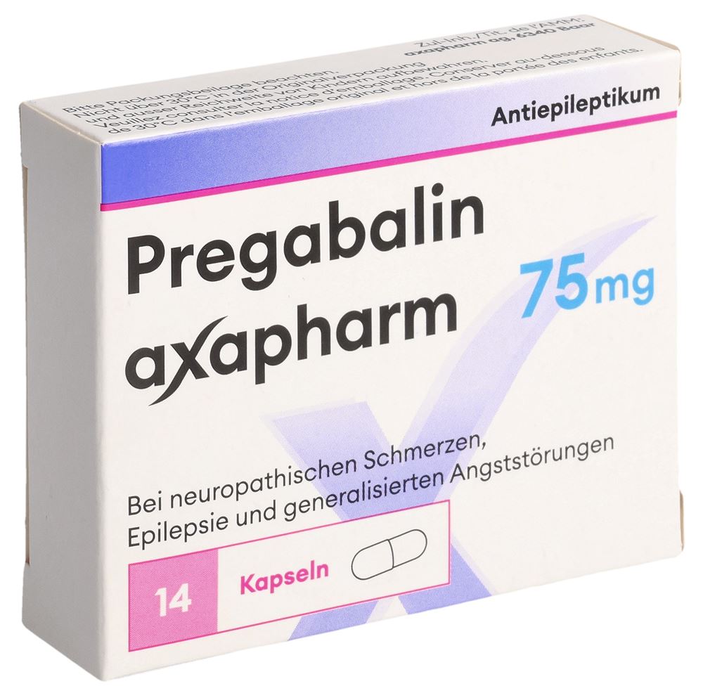 PRÉGABALINE axapharm gél 75 mg 14 pce
