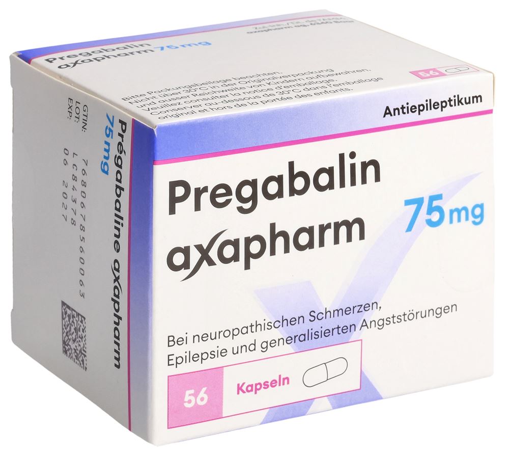 PRÉGABALINE axapharm gél 75 mg 56 pce