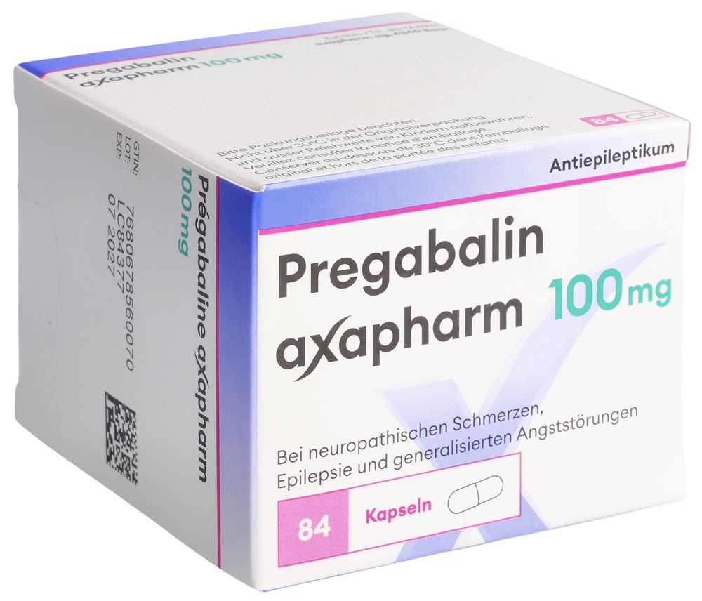 PRÉGABALINE axapharm gél 100 mg 84 pce
