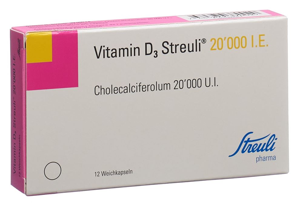 VITAMIN D3 Streuli capsules molles 20000 UI 12 pce