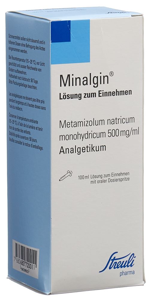 MINALGIN sol 500 mg/ml buvable fl 100 ml