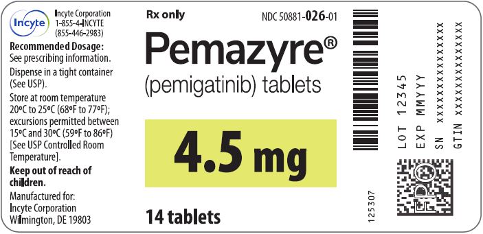 Pemazyre 4,5 mg, comprimés