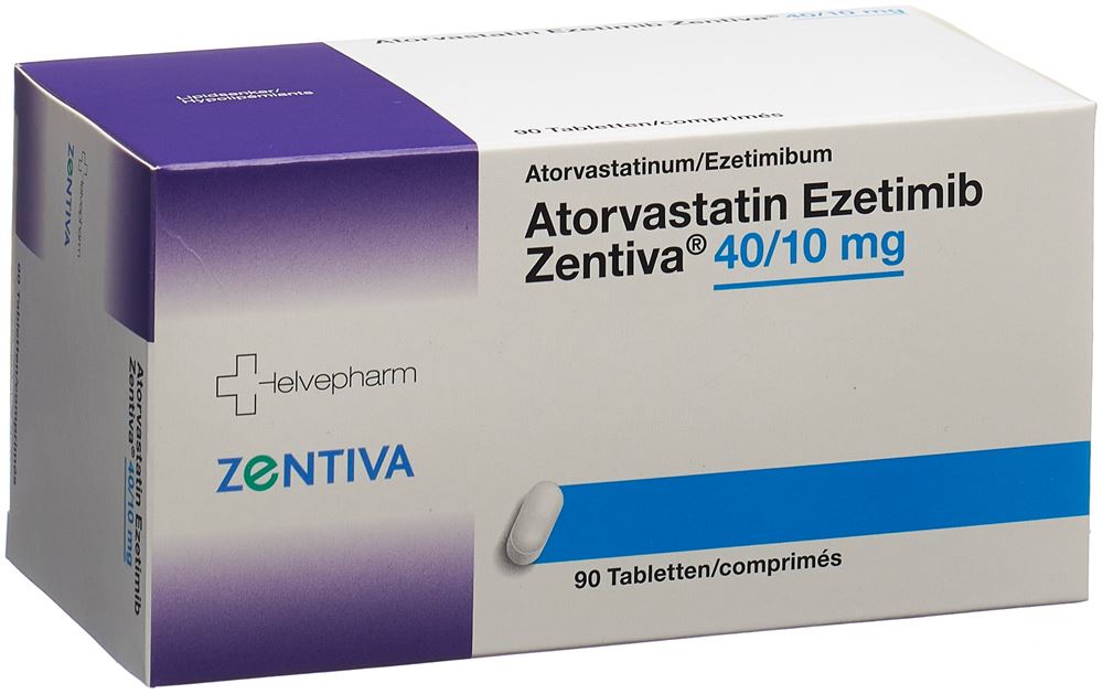 Atorvastatin Ezetimib Zentiva 40 mg / 10 mg, Tabletten