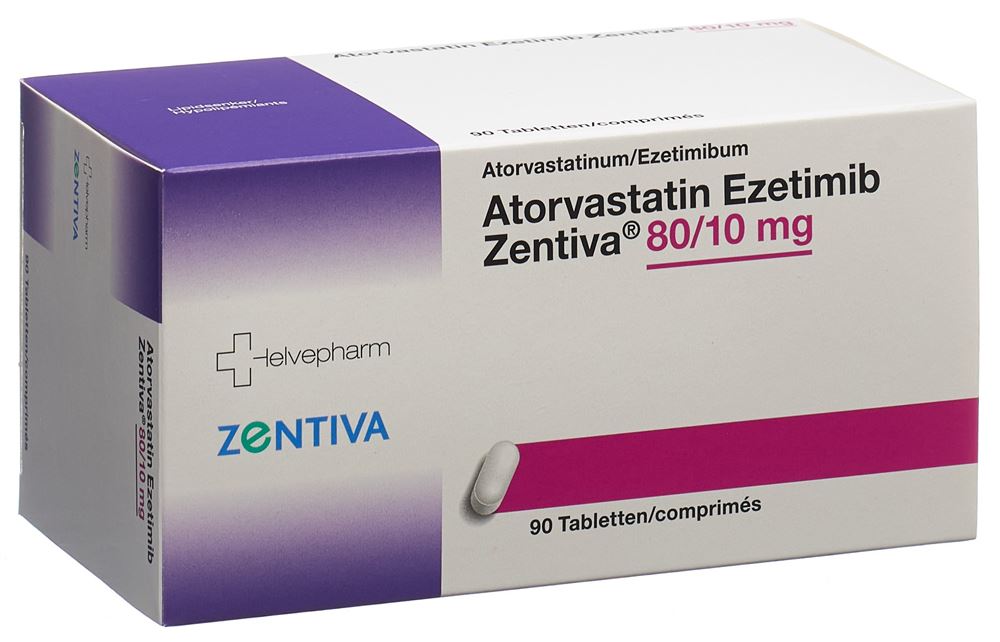 ATORVASTATIN Ezetimib Zentiva cpr 80/10mg 90 pce