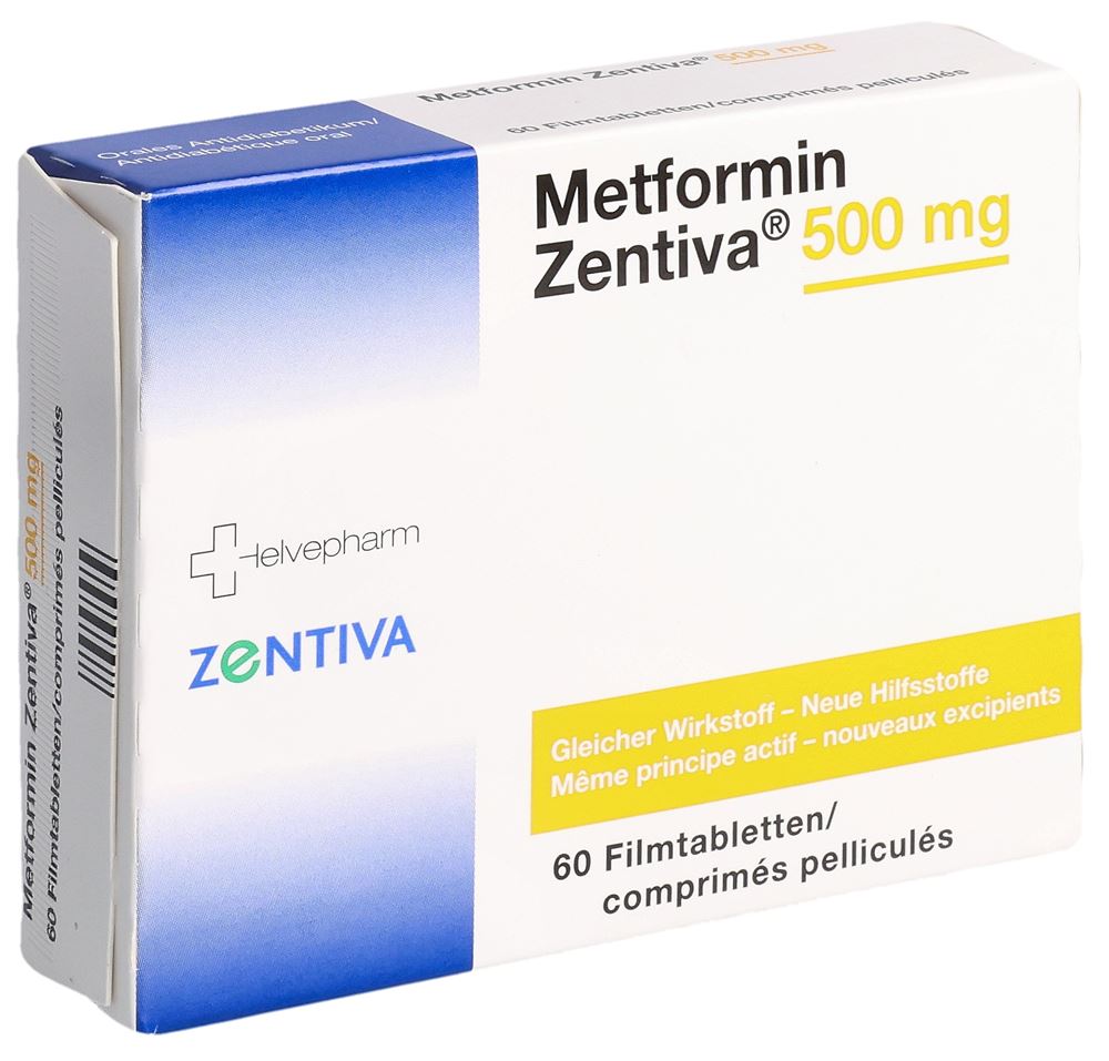 METFORMIN Zentiva cpr pell 500 mg (nouv) 60 pce