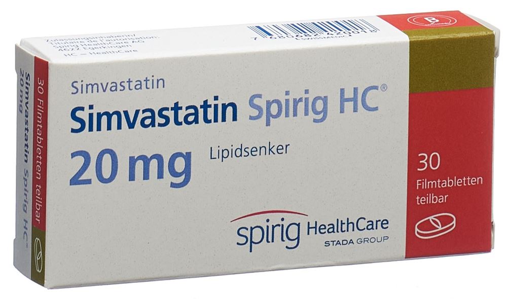 Simvastatin Spirig HC 20, Filmtabletten
