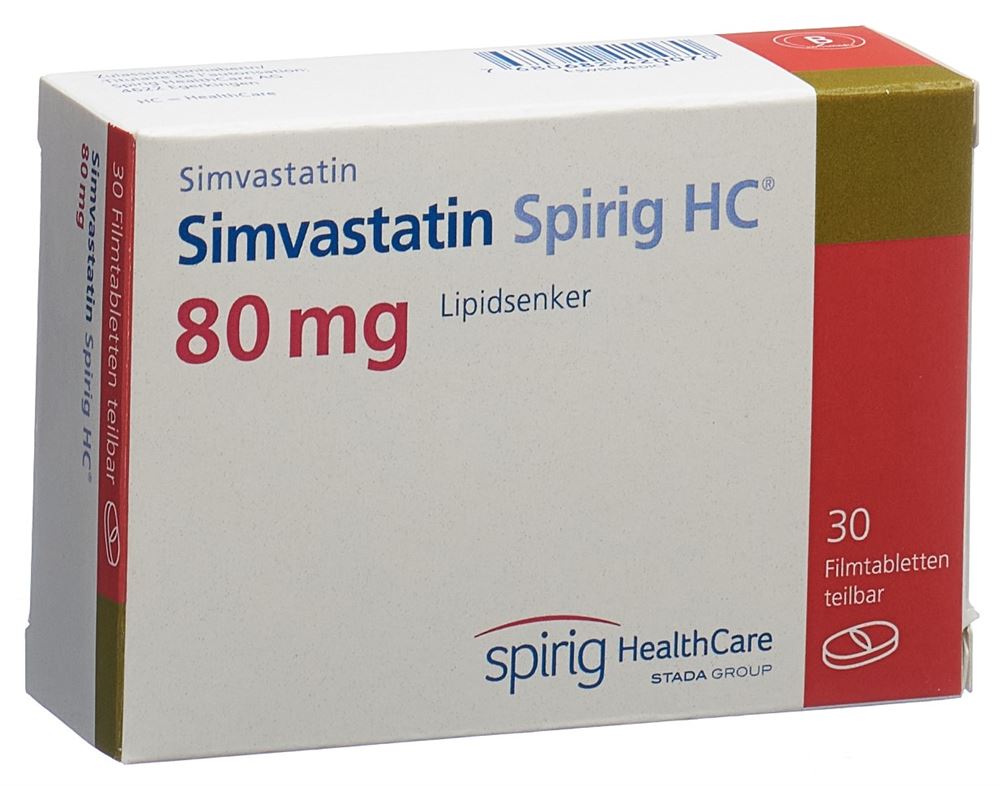 Simvastatin Spirig HC 80, Filmtabletten
