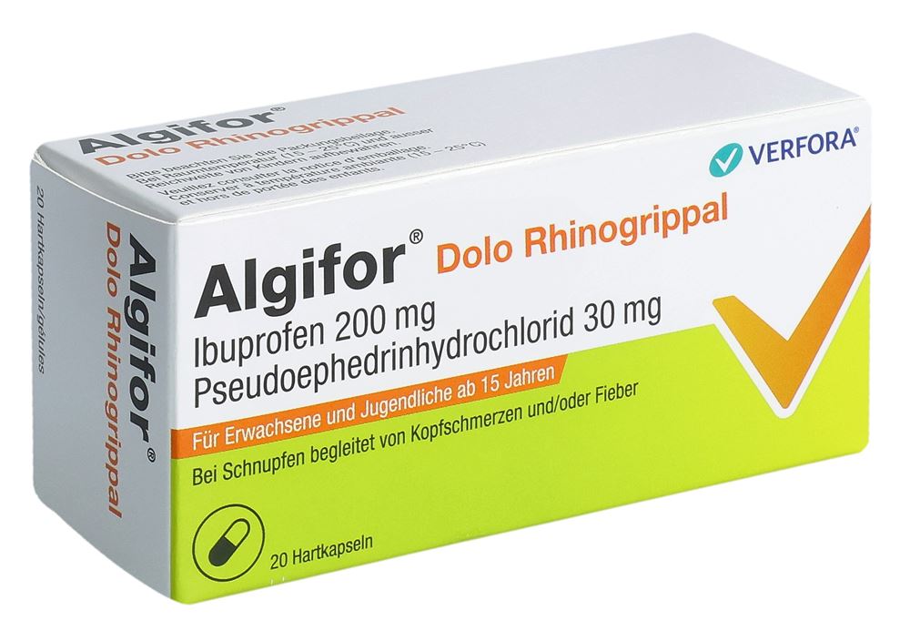 Algifor Dolo Rhinogrippal 200 mg / 30 mg, gélules
