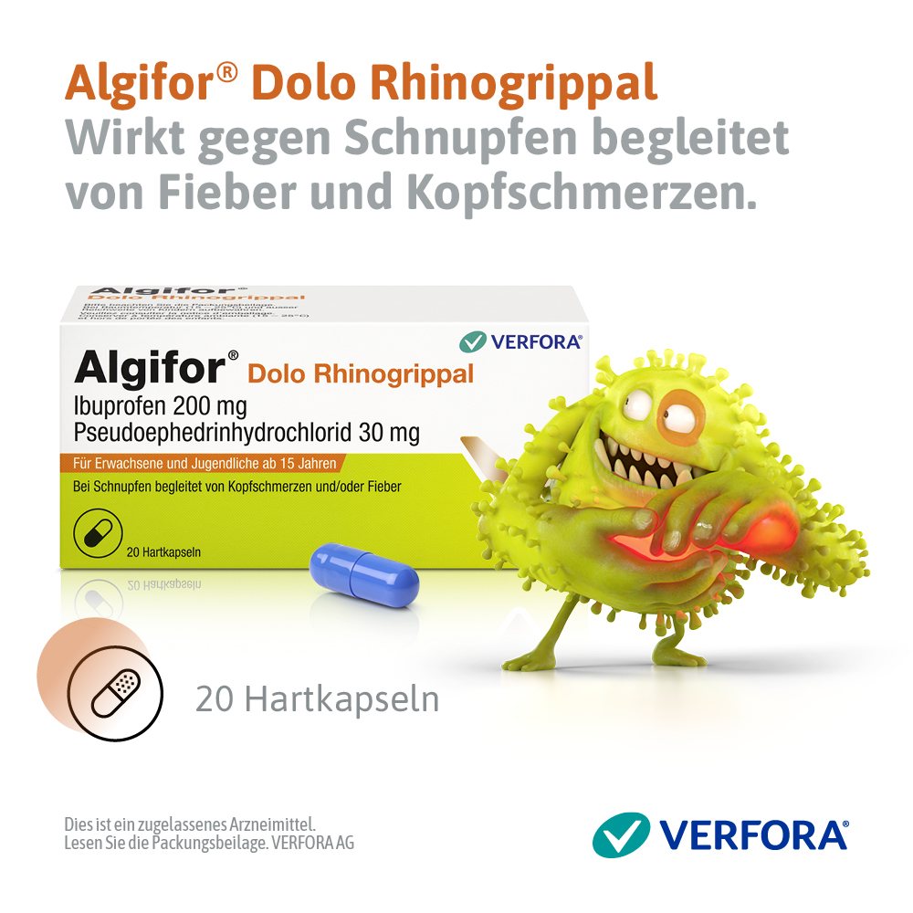 Algifor Dolo Rhinogrippal 200 mg / 30 mg, gélules