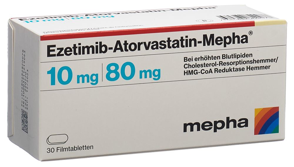 EZETIMIB Atorvast Mepha cpr pell 10mg/80mg 30 pce