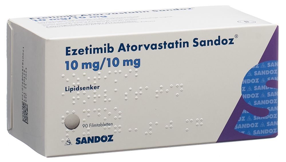Ezetimib Atorvastatin Sandoz 10 mg / 10 mg, Filmtabletten