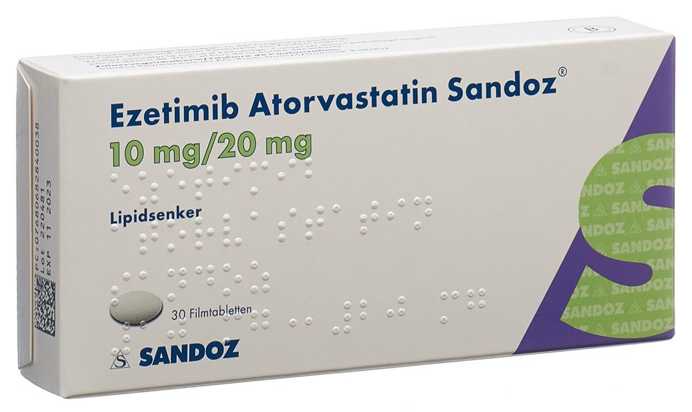 Ezetimib Atorvastatin Sandoz 10 mg / 10 mg, Filmtabletten