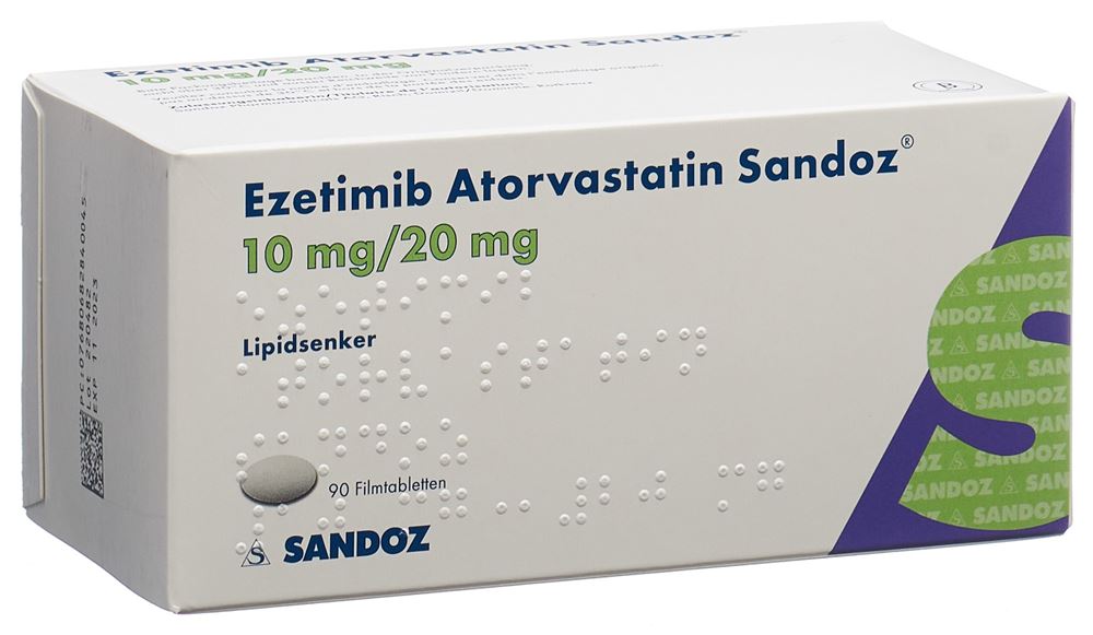 Ezetimib Atorvastatin Sandoz 10 mg / 20 mg, Filmtabletten