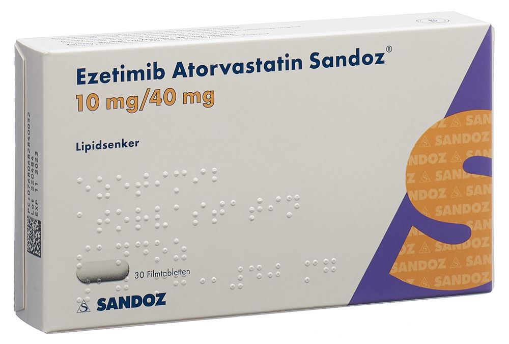EZETIMIBE Atorvast Sandoz cpr pell 10/40mg 30 pce