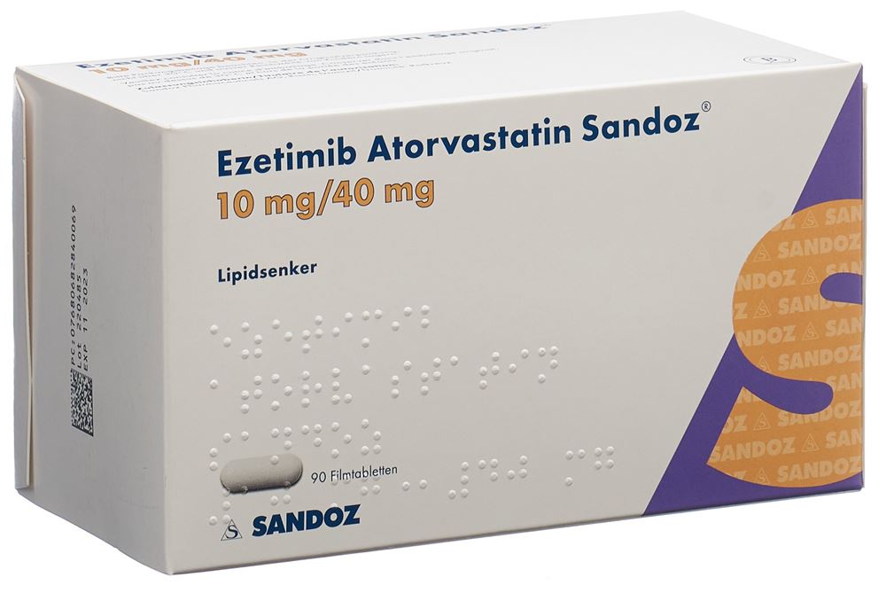 Ezetimib Atorvastatin Sandoz 10 mg / 40 mg, Filmtabletten