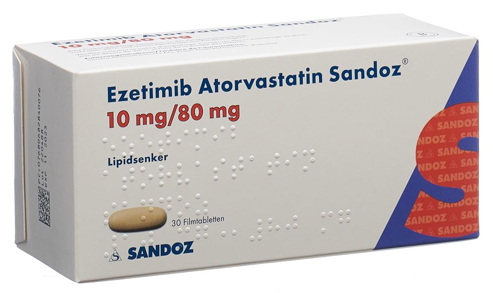 Ezetimib Atorvastatin Sandoz 10 mg / 80 mg, Filmtabletten