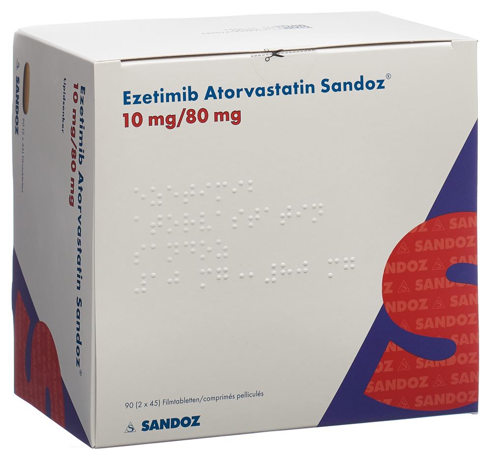 EZETIMIBE Atorvast Sandoz cpr pell 10/80mg 90 pce