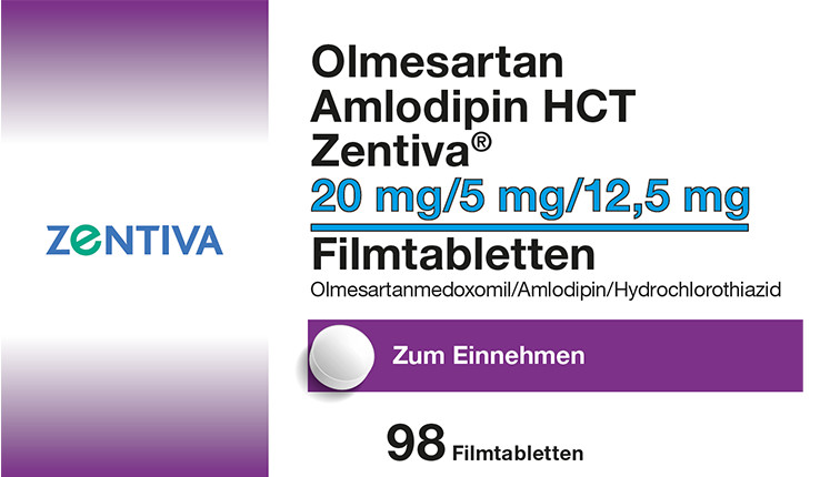 Olmesartan Amlodipin HCT Zentiva 40 mg/5 mg/25 mg, Filmtabletten