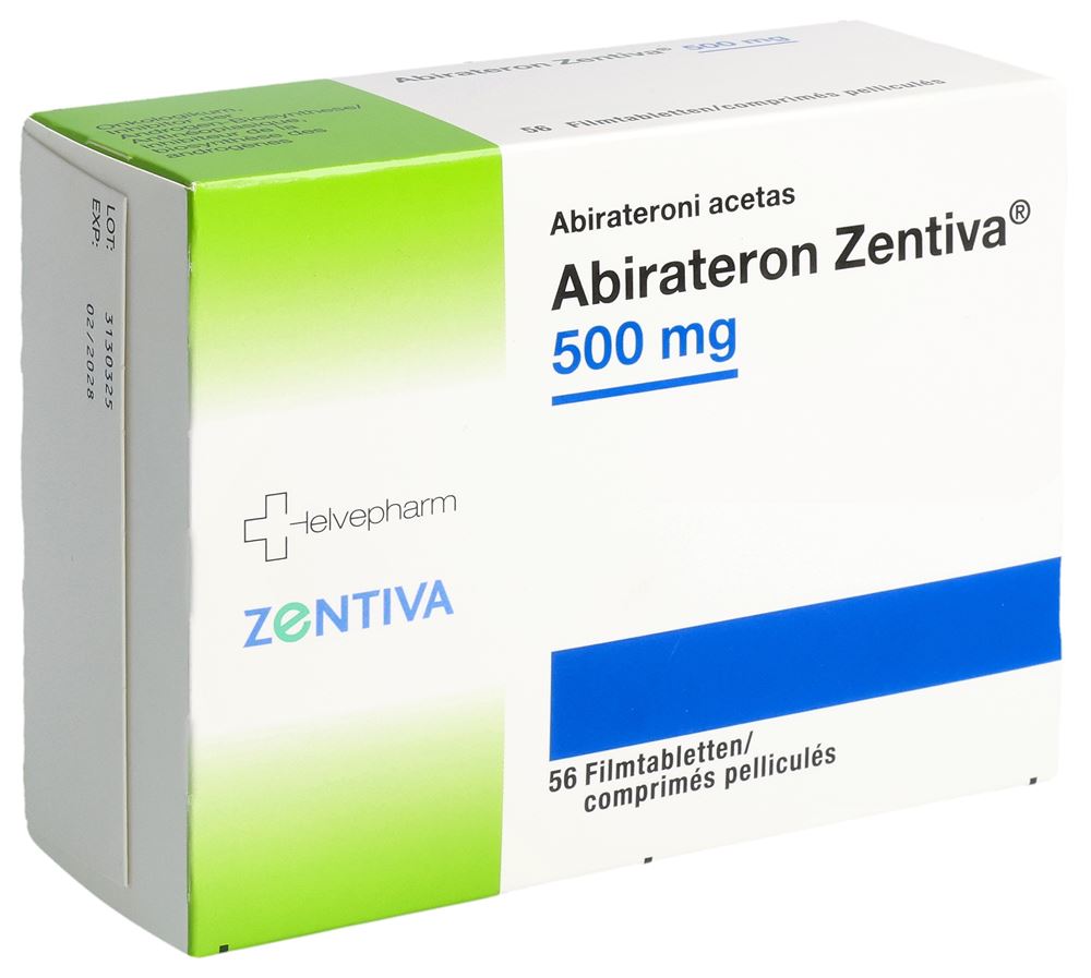 Abirateron Zentiva 500 mg, Filmtabletten