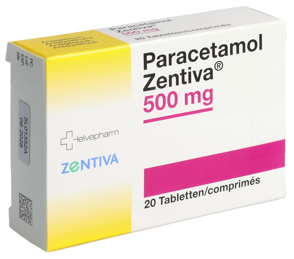 Paracetamol Zentiva 500 mg, Tabletten