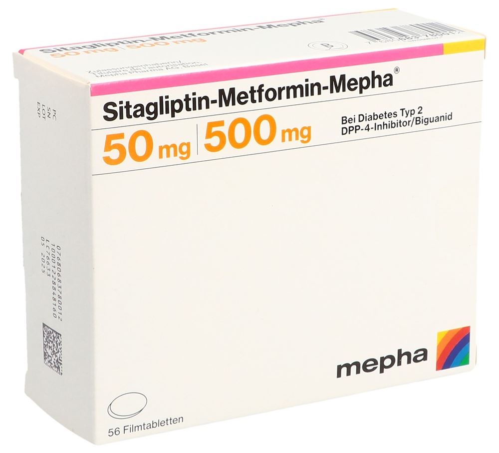 SITAGLIPTIN Metformin Mepha 50/500mg 56 pce